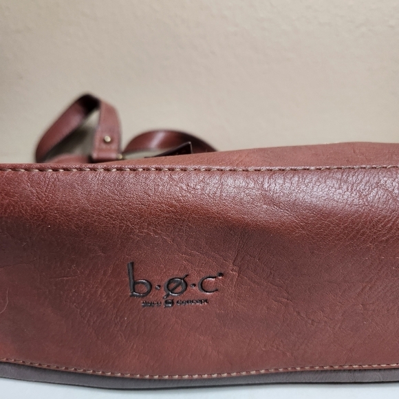 b.o.c Born Vegan Gray/Tan Top Handle Satchel Handbag - Picture 8 of 10